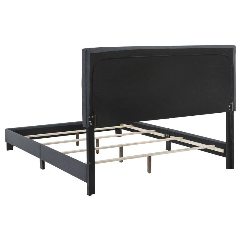 Mapes Transitional Fabric Upholstered Tufted Panel Bed