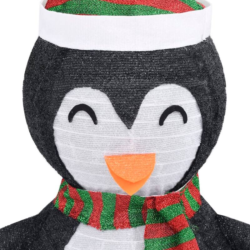 Mani Christmas Decor 4 ft Snow Penguin, 120 LED Light, White and Black - Black, White