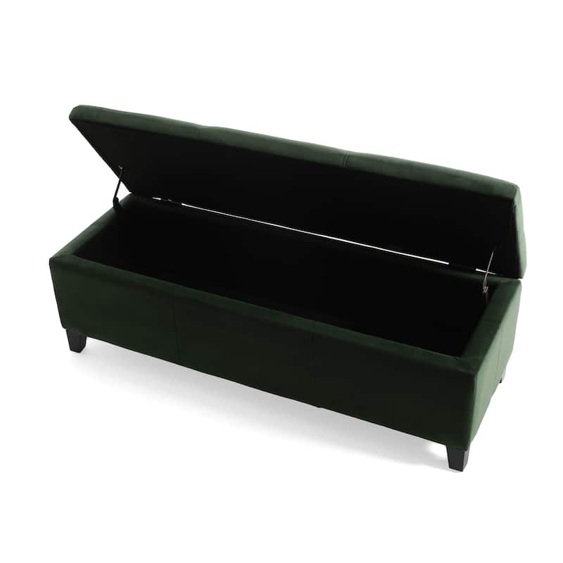 Velvet Storage Bench, End of Bed Upholstered Tufted Settee Bench for Living Room Entryway Rectangular Storage Ottoman Bench