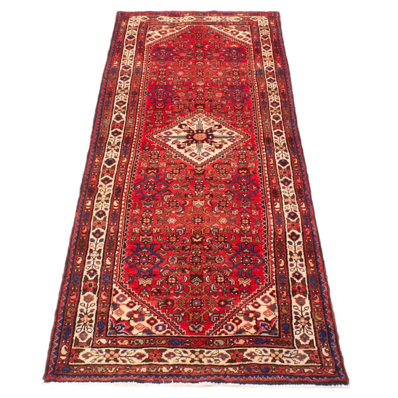 ECARPETGALLERY Hand-knotted Andelz Red Wool Rug - 3'8 x 10'1
