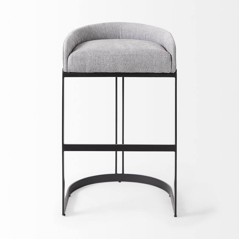 HomeRoots 35" White Nickel Low back Bar Chair - 19.69"W x 20.47"D x 32.68"H