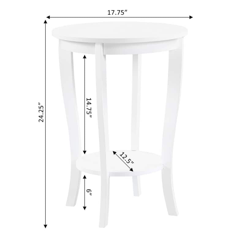 Convenience Concepts American Heritage Round End Table with Shelf