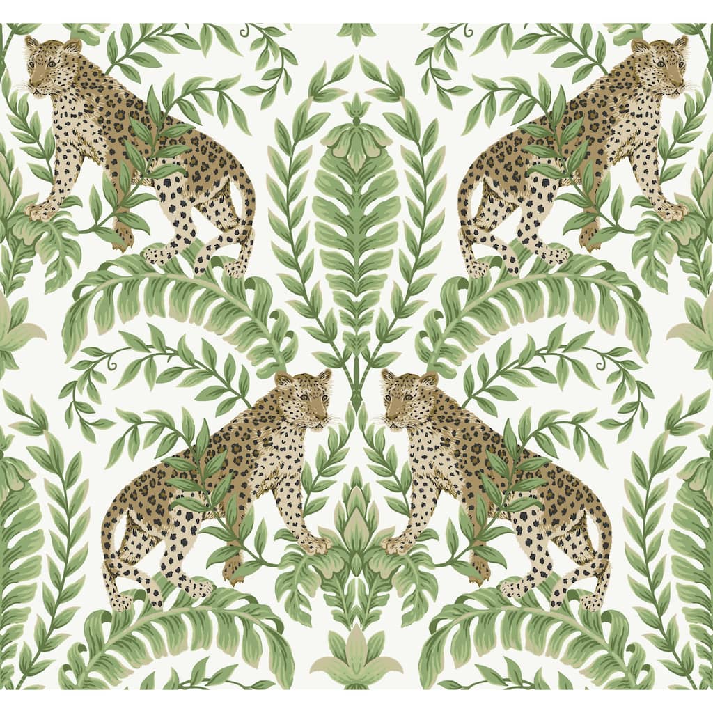 Wanek, Jungle Leopard Wallpaper, 27 in x 27 ft = 60.75 sq ft, Wallpaper Roll