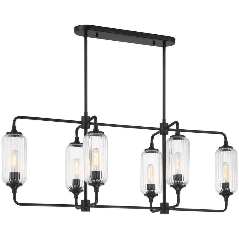 Savoy House 1-3026-6 Holton 6 Light 42" Wide Linear Chandelier - Matte Black