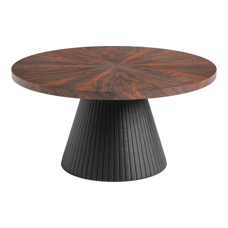 Furniture of America Dravo Modern Brown and Black Round Coffee Table