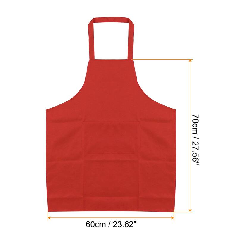 Plain Bib Aprons Washable Aprons Kitchen Cooking Aprons - 70cmx60cm