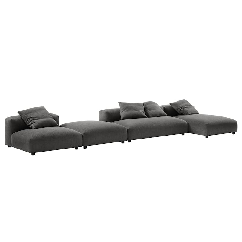 Solace 4-Piece Modular Upholstered Fabric Sectional Sofa
