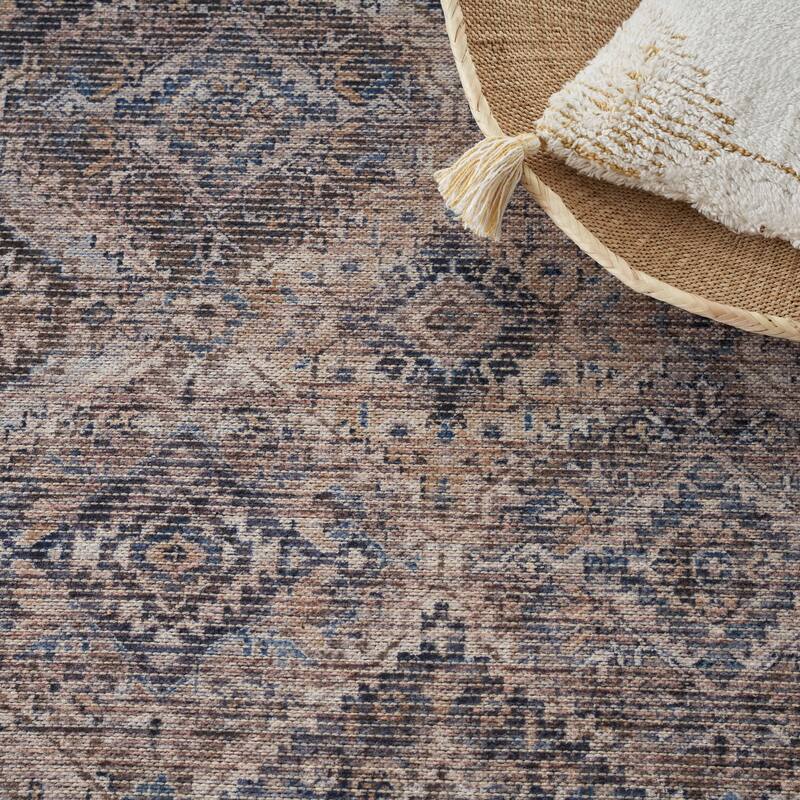 New Concept Washables Machine Washable Flatwoven Boho Medallion Area Rug
