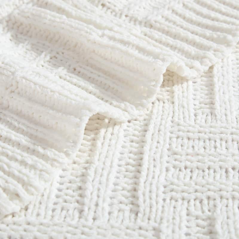 Tommy Bahama Chain Basket Solid Reversible Throw Blanket