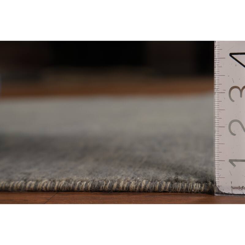 Hand Knotted Oriental 100% Wool Carpet Modern Modern Greys & Charcoal Gabbeh Area Rug - 5' 10'' X 4' 0''