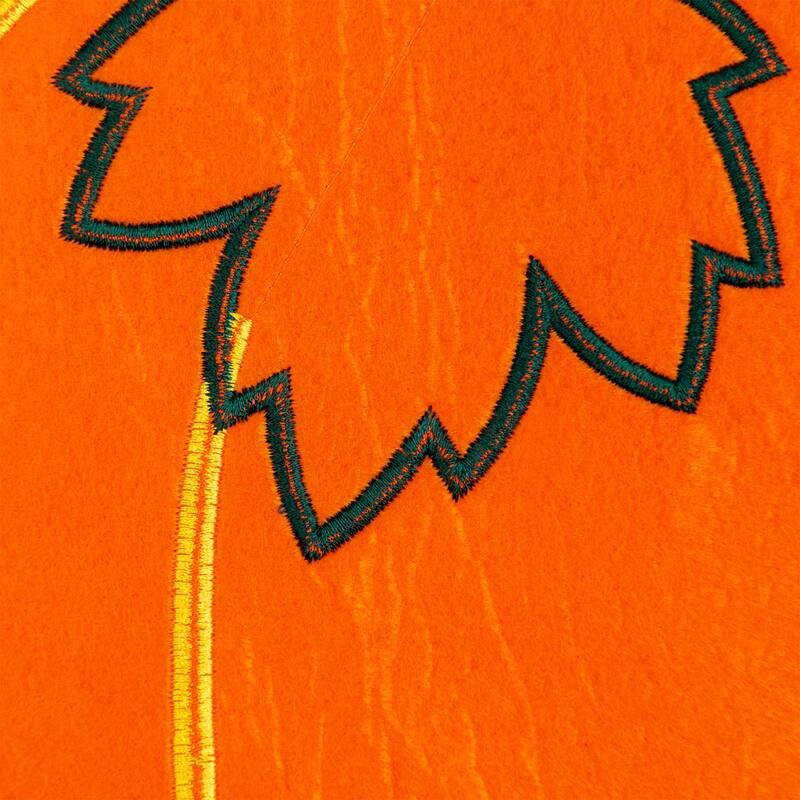 Embroidered Pumpkin Fall Harvest Placemats - 13" - Orange and Green - Set of 4