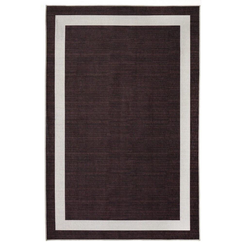 Machine Washable Area Rug With Non Slip Backing - Everest Geometric Modern Border Design
