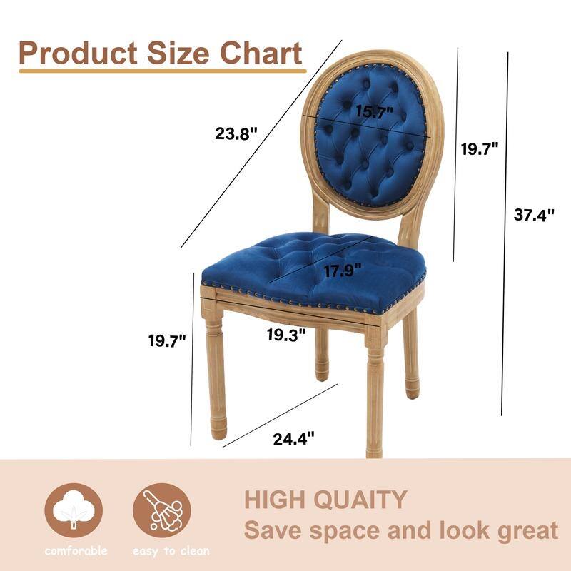 French Style Solid Wood Dining Chair with Nailhead Set of 6
