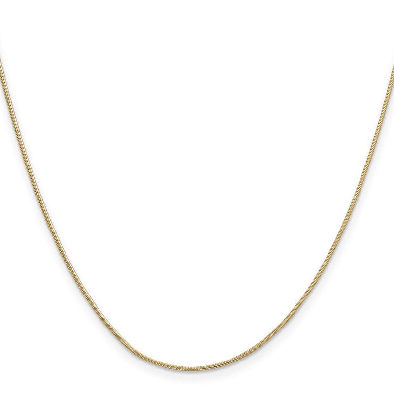Curata 14k Yellow Gold Solid Polished .90mm Round Snake Chain Bracelet Lobster Claw