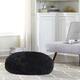 Tempo Home Polar Pouf - Oversized Faux Fur Round Floor Cushion - Black