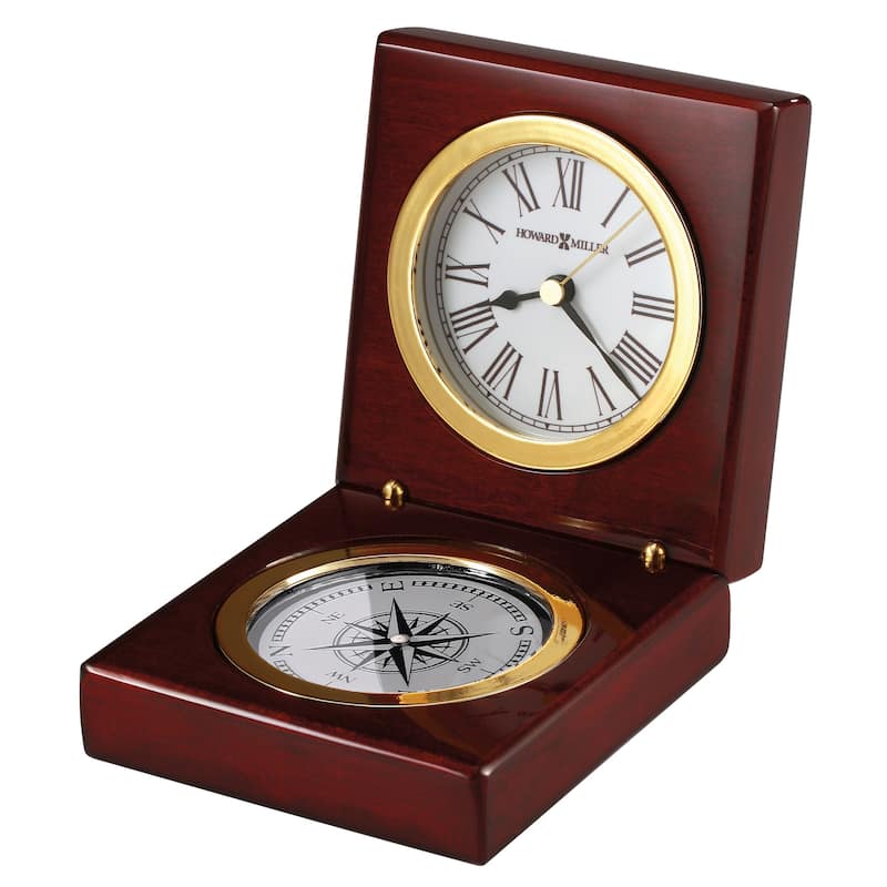 Howard Miller Pursuit Classic Desk Clock with Compass