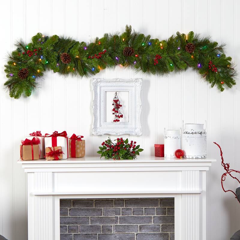 6' Colorado Fir Artificial Christmas Garland with Lights - Green - 72