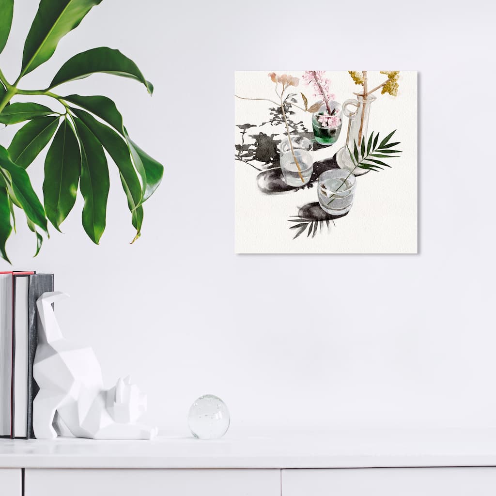 Wynwood Studio Canvas Floral and Botanical Plant Vase Variety II White and Modern & Contemporary Wall Art Canvas Print