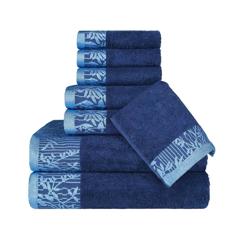 Superior Wisteria Cotton Floral Jacquard 8 Piece Bathroom Towel Set