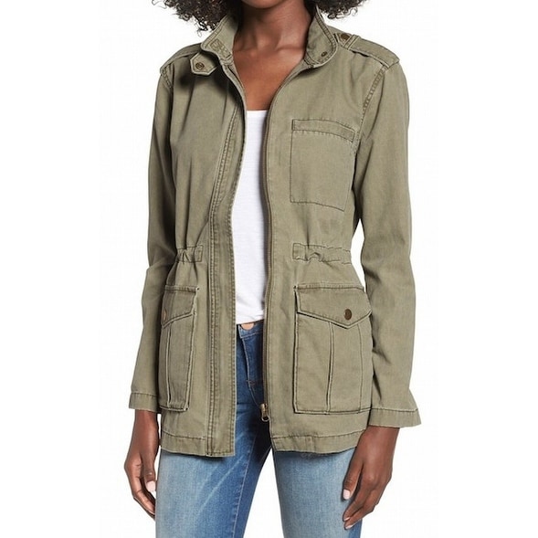 Shop BP. NEW Military Green Womens Size Small S Multi-Pocket Full-Zip
