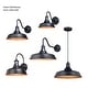 preview thumbnail 12 of 10, VAXCEL Dorado 1-Light Dark Bronze Dusk to Dawn Sensor Farmhouse Outdoor Wall Sconce , Gooseneck Steel Shade, Dark Sky Compliant