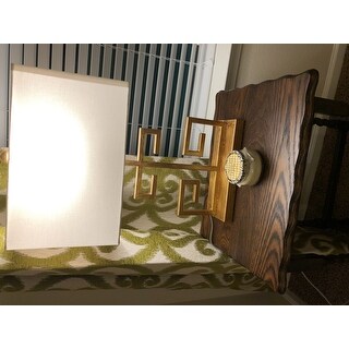 Shop Safavieh Lighting 24-inch Gold Greek Key Table Lamp ...