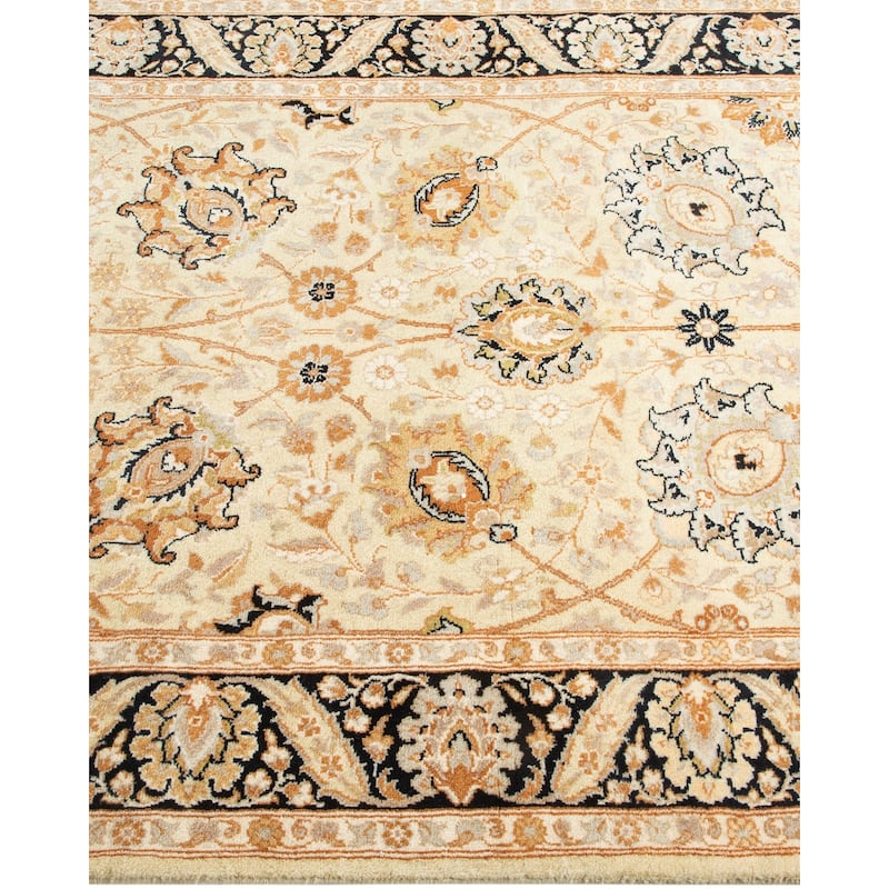 Overton Hand Knotted Wool Traditional Oriental Beige Area Rug - 3' x 5'