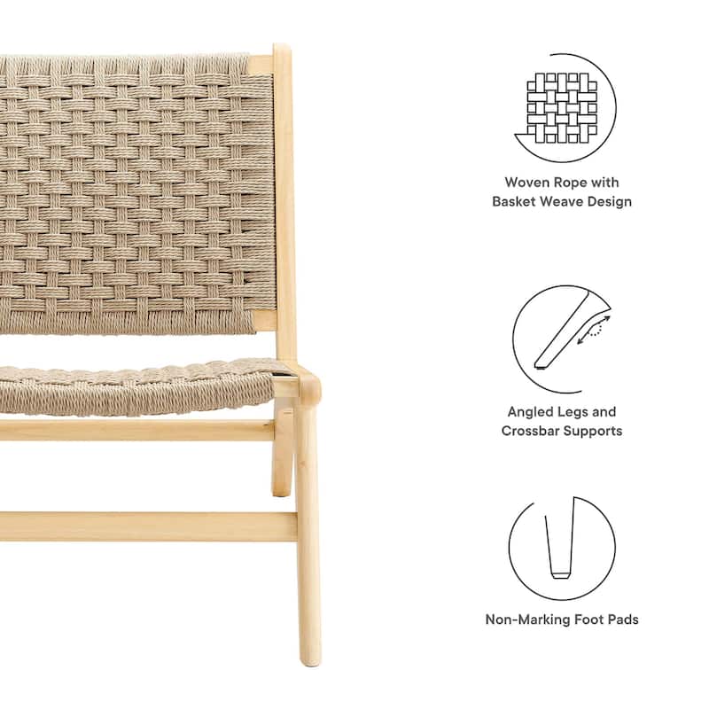 Saoirse Woven Rope Wood Accent Lounge Chair