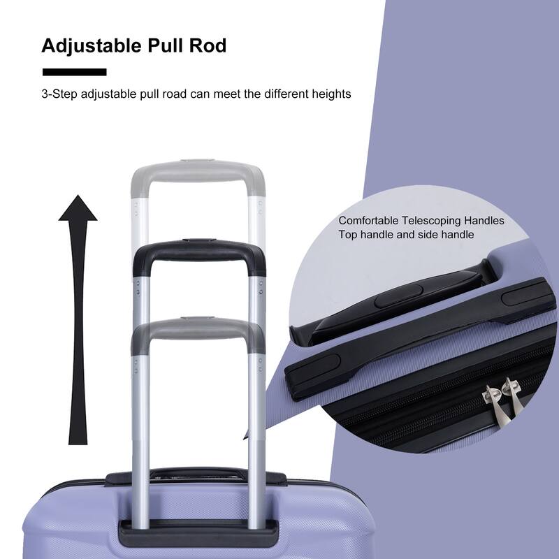 3 Piece Luggage Sets with Double Spinner Wheels and TSA Lock, Expandable Durable PC Hardside Lightweight Suitcase for Men Women