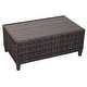 preview thumbnail 4 of 2, Barbados Outdoor Patio Furniture Wicker Rattan Coffee Table Small Bench