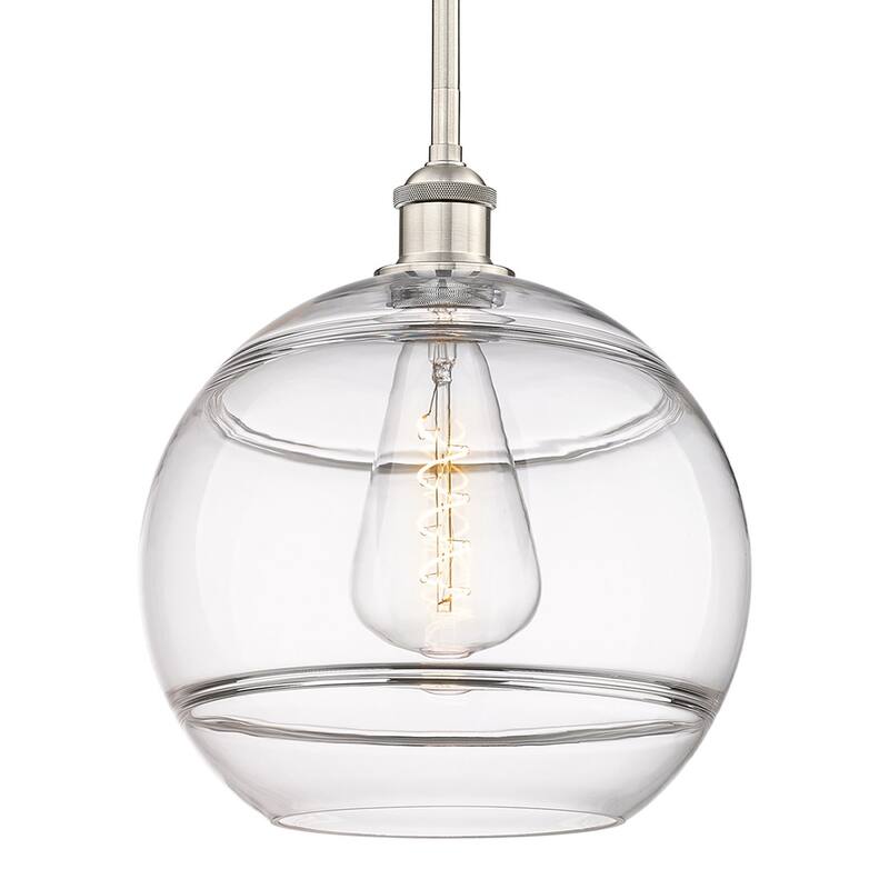 Innovations Lighting 616-1S 13 12 Rochester Pendant Rochester 12" Wide - Brushed Satin Nickel / Clear