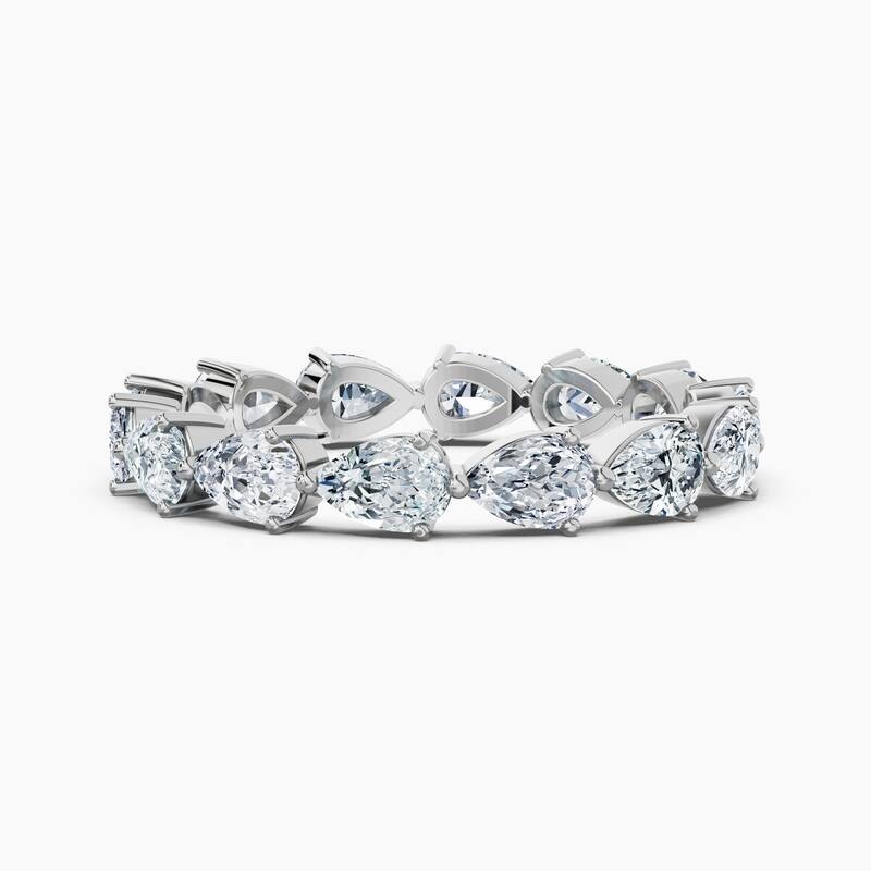 Auriya 14k Gold Pear East-West Lab Grown Diamond Eternity Band 1.70 - 6.75 ct. tw. (F-G, VS) - 2.10 ct. wt. - 9 - White