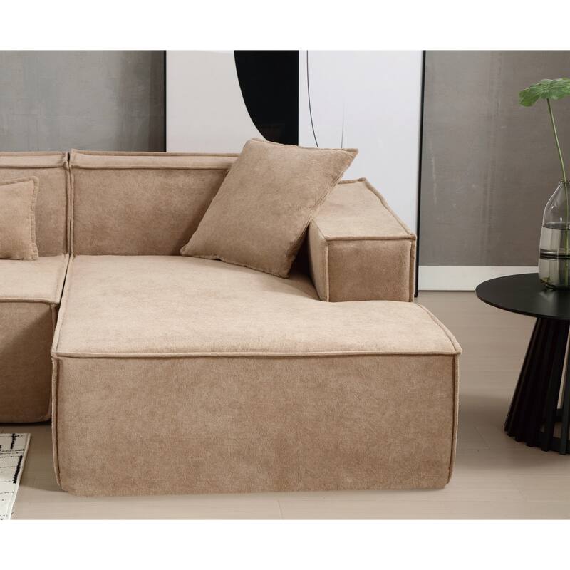 3-Seat Modern Modular Combination Free Installation L-Shaped Sofa Set