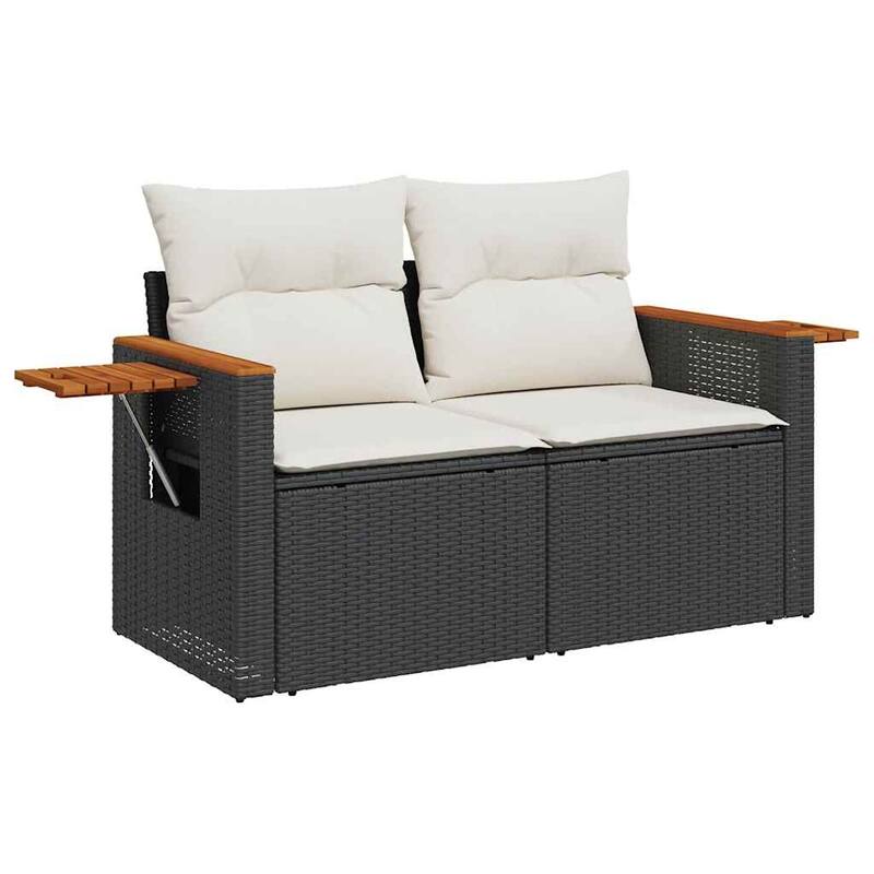 vidaXL Patio Sofa Set with Cushions Outdoor Furniture 6 Piece Poly Rattan