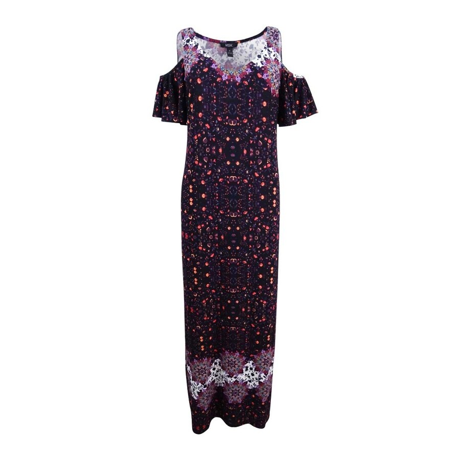 msk cold shoulder maxi dress