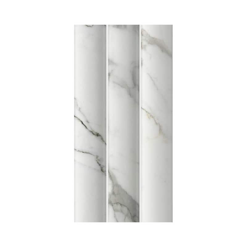 Lyrical 4.5x9 Matte Marble Look Porcelain Fluted Ribbed Tile - Wall, Backplash
