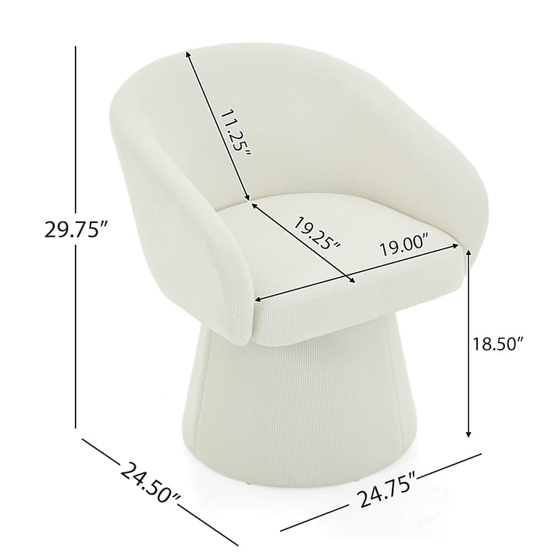 Christopher Knight Home - Calder Boucle Upholstered 360° Swivel Barrel Chair