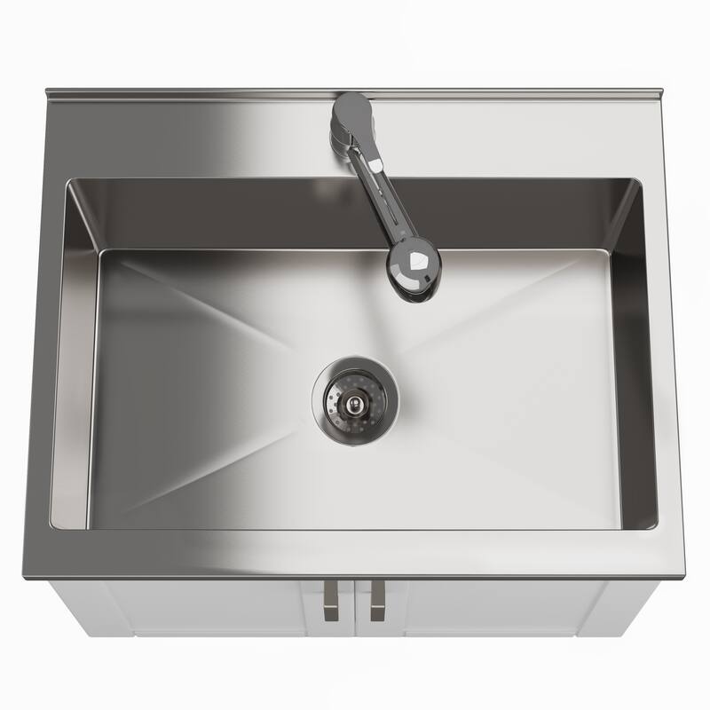 WYNDENHALL Lindor Transitional Laundry Cabinet with Faucet and Sink