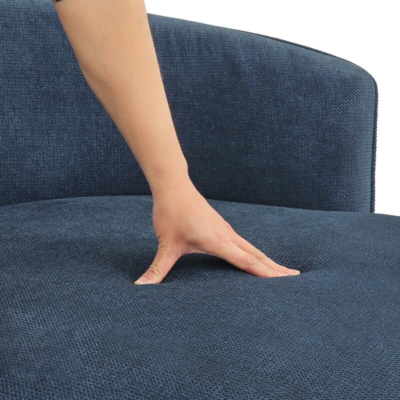 Modern 40.''W Upholstered Comfortable Swivel Barrel Accent Chair with Pillows