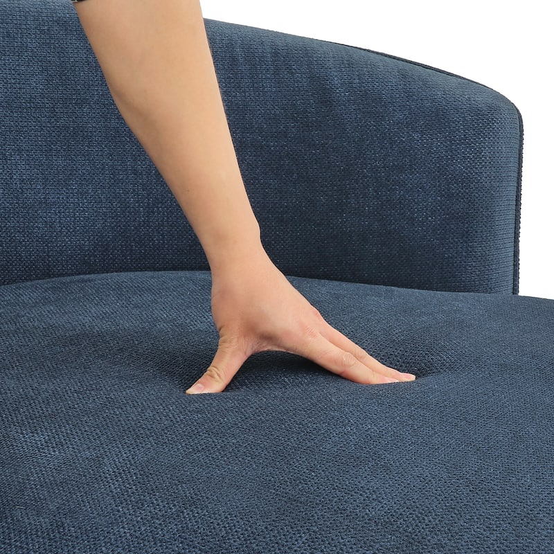 Set of 2 Modern 40.''W Upholstered Comfortable Swivel Barrel Accent Chair with Pillows