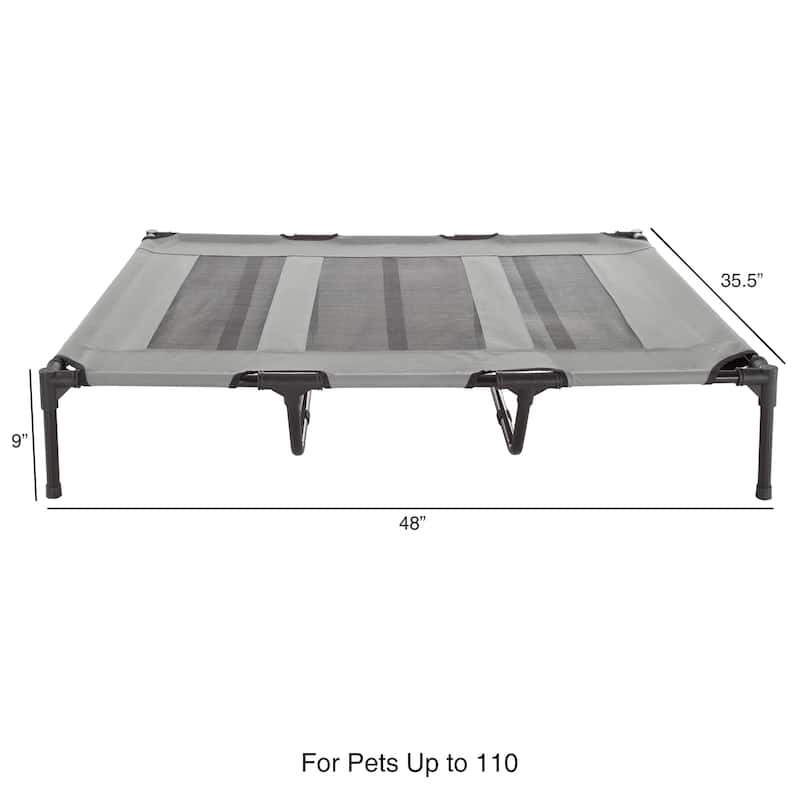 Petmaker Steel Frame Elevated Dog Bed with Non-Slip Feet - Indoor/Outdoor Puppy Cot for Pets
