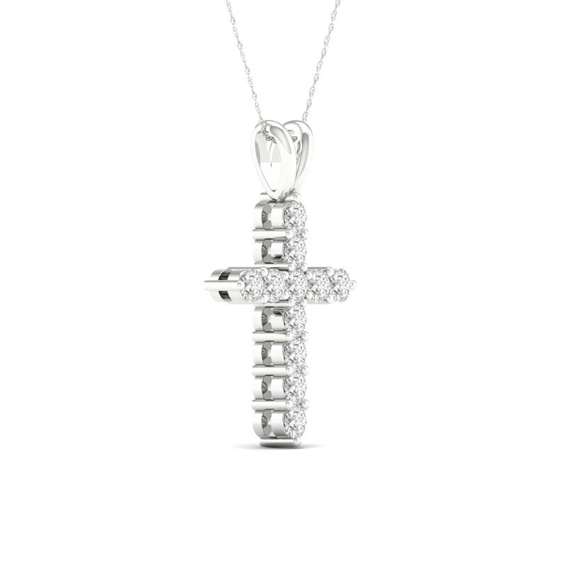 1 1/4ct TDW Diamond Cross Pendant Necklace in 14k Gold for Women
