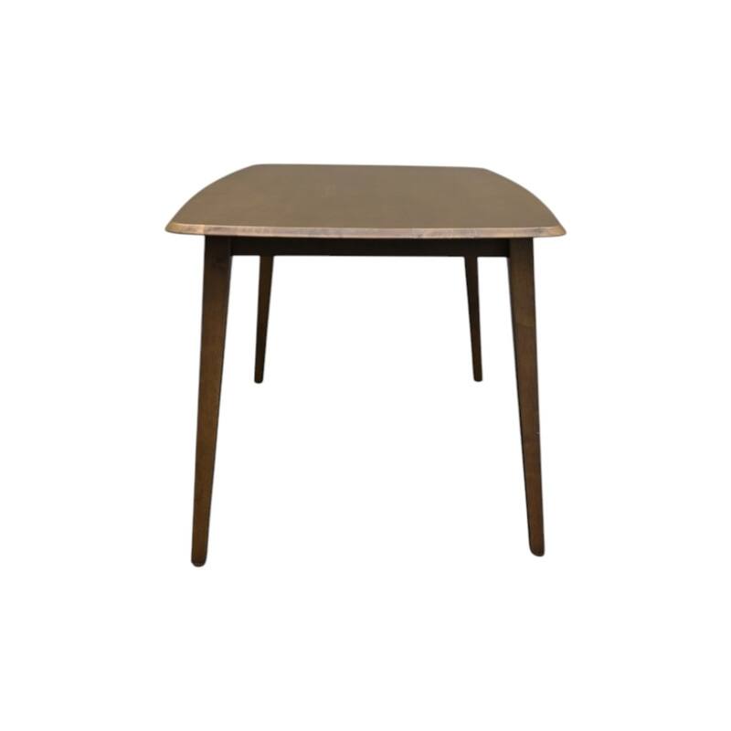 HomeRoots 59" Walnut and Black Solid Wood Dining Table - 59.10 in. x 29.50 in. x 35.40 in.