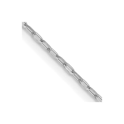 Curata 14k White Gold 1mm Diamond Cut Open Long Link Cable Chain Necklace