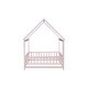 preview thumbnail 72 of 127, Wood Toddler House Bed with Roof Frame and Safety Guardrails Montessori Floor Bed without Slats No Door Houseshaped Platform Bed