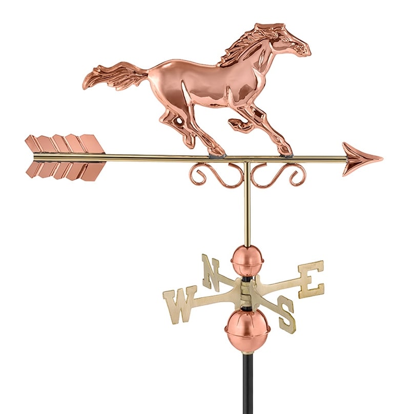 Majestic Horse Weathervane - Pure Copper by Good Directions