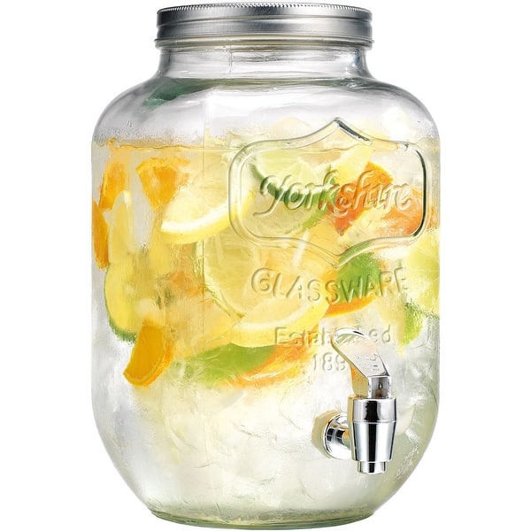 Shop Palais Glassware High Quality Clear Mason Jar Beverage Dispenser Traditional Tin Screw Off Lid 1 Gallon Capacity Overstock 12208072
