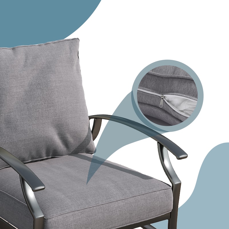Uixe Metal 5 - Person Patio Conversation Set with Swivel Lounge Chairs