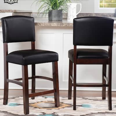 Linon Falesti Faux Leather 24.17-inch Espresso Counter Stool