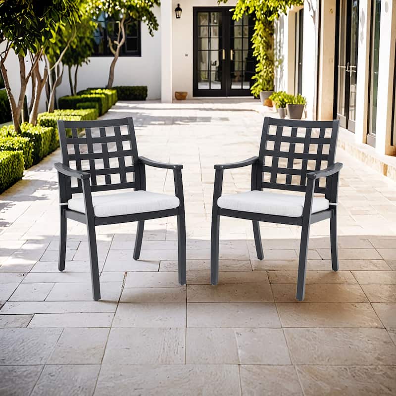 Outdoor Patio 2-Piece Dining Chairs - Ember Black